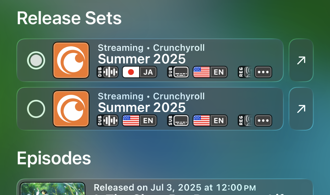 Series details on iOS